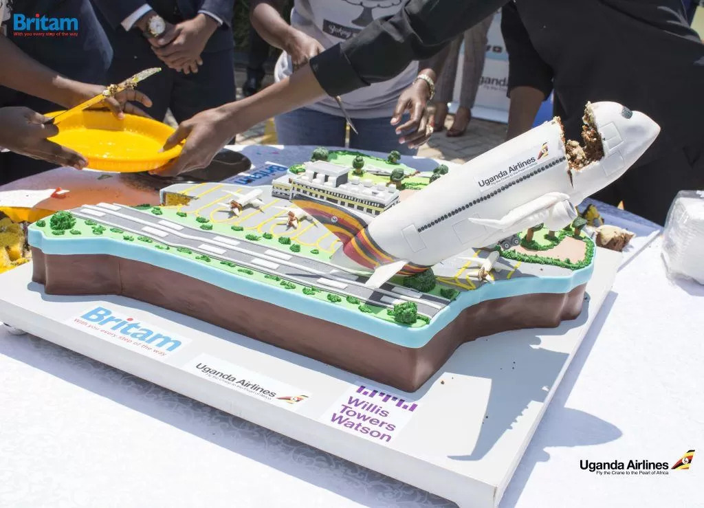 Cake Album Uganda's winning cake from the 2020 #BritamBakeOff Challenge, presented to Uganda Airlines